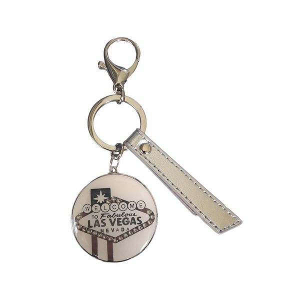 Welcome to fabulous Las Vegas Nevada keychain. Silver, white with synthetic diam - Picture 2 of 4